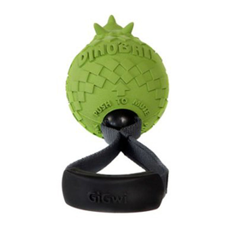 Gigwi Dinoball Triceratops Push to Mute Dog Toy (Green)
