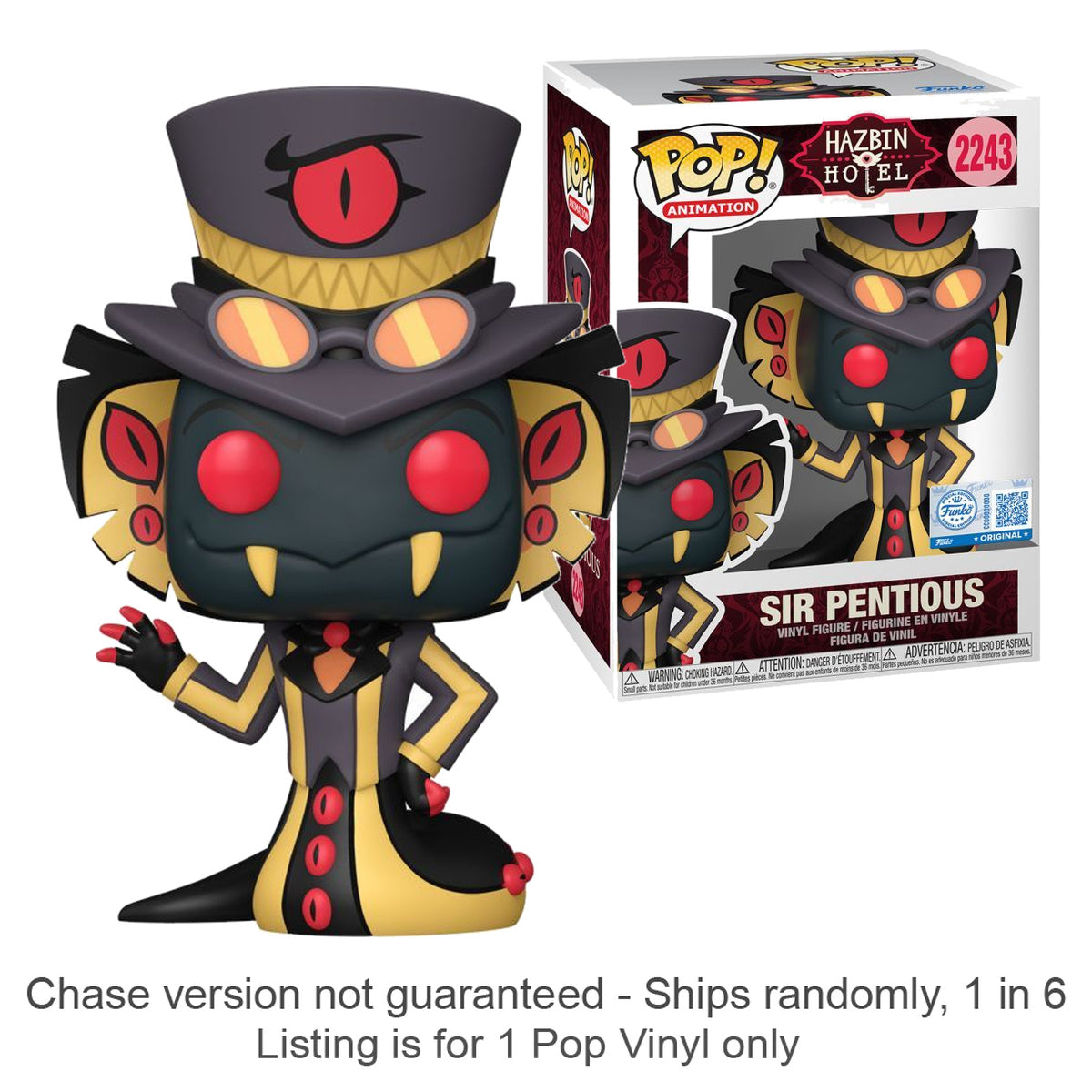 Hazbin Hotel Sir Pentious US Exclusive Pop! Vinyl! (Chase Ships 1 in 6)