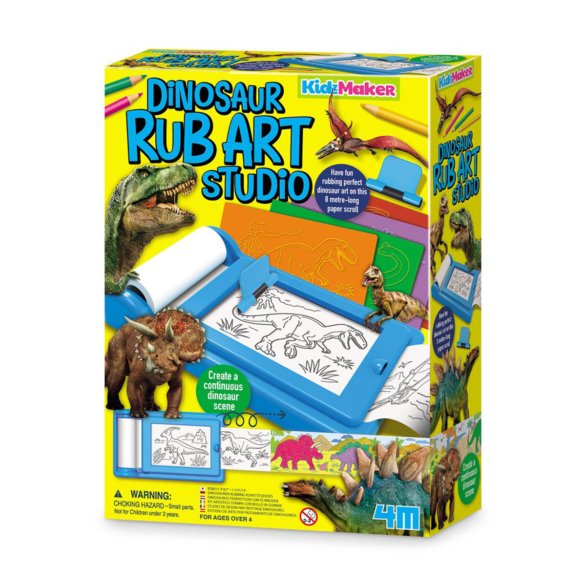 4M KidzMaker Dinosaur Rub Art Studio Kit