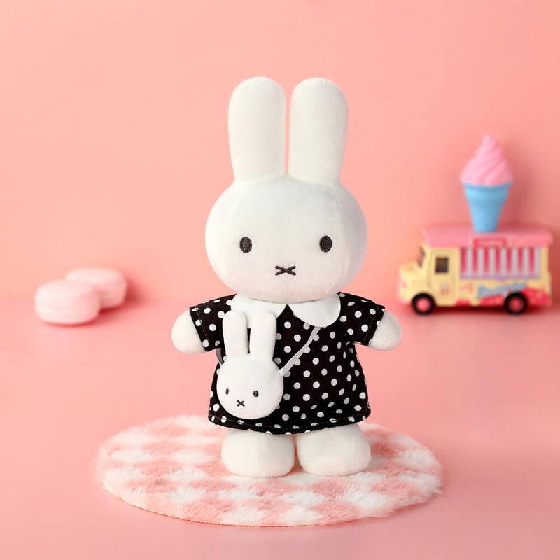 Miffy Black Polka Dot Dress with Miffy Bag Plush