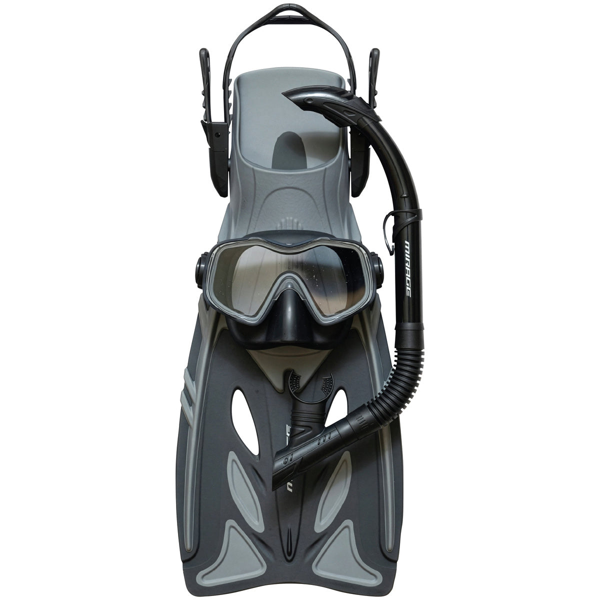 Raven Junior Silicone Mask, Snorkel & Fin Set (Black)
