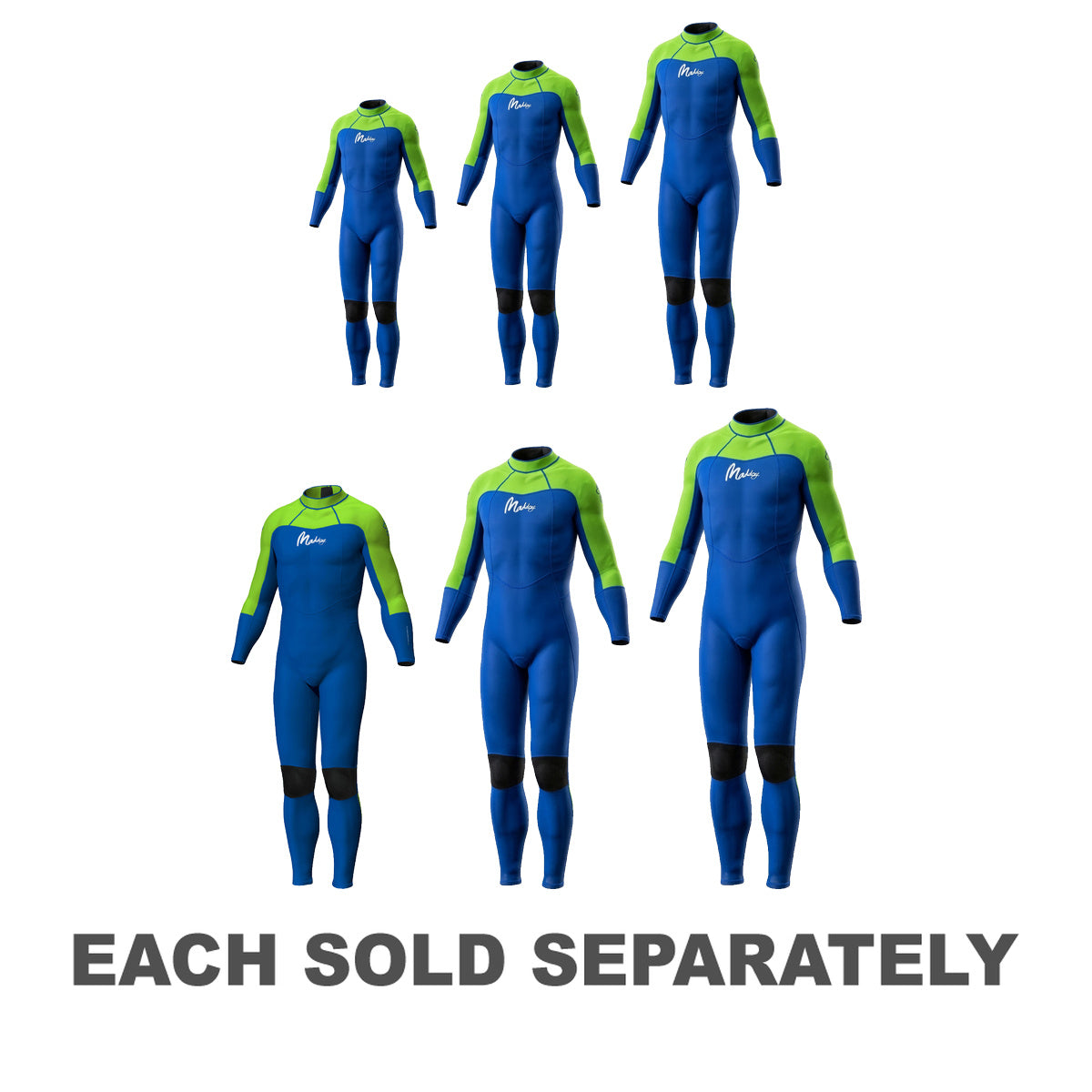 Maddog Boys' Superstretch Steamer 3/2mm (Blue/Lime)