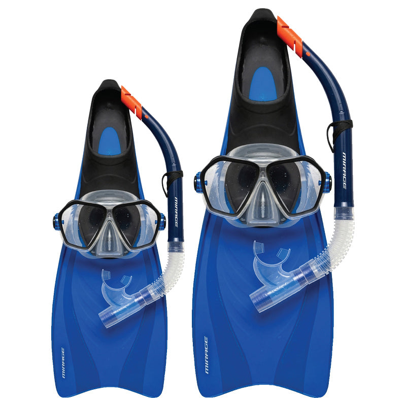 Bali Silicone Mask, Snorkel & Fin Set (Blue)