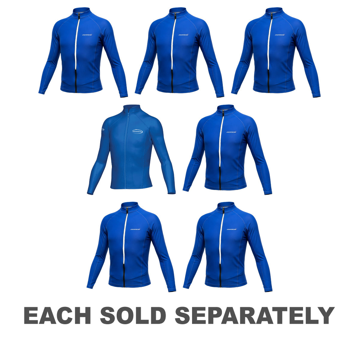 Mirage Junior Lycra Long Sleeve Front-Zip Rash Top (Blue)