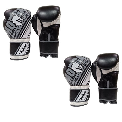 Morgan Aventus Leather Boxing Gloves (Black/White)