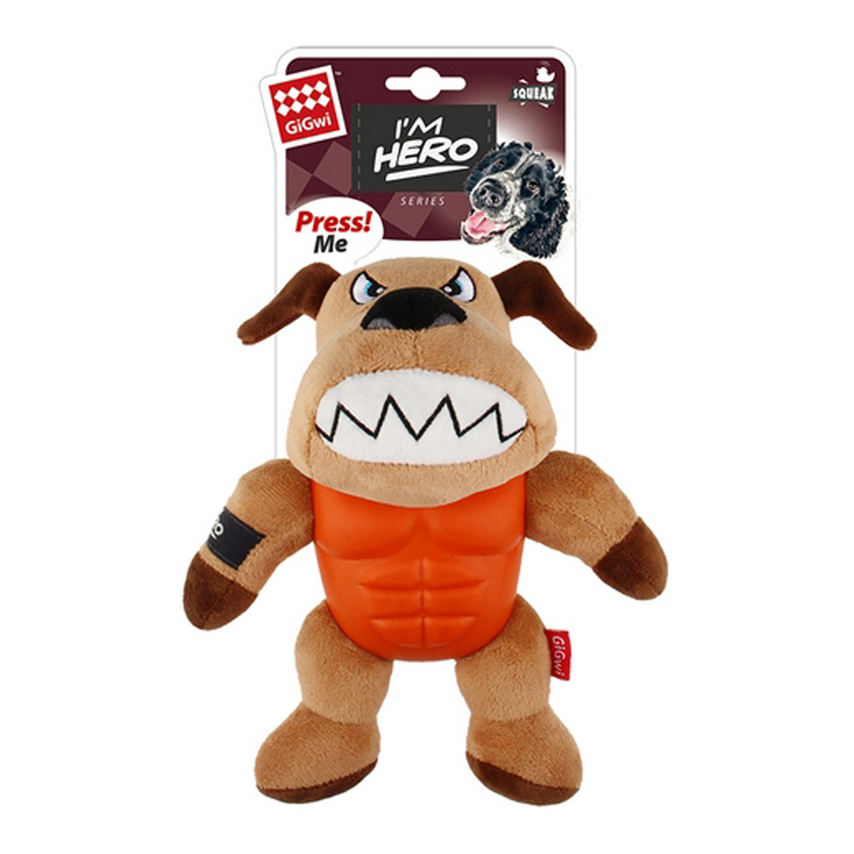 Gigwi Im Hero Armour Plush with Squeak Dog Toy