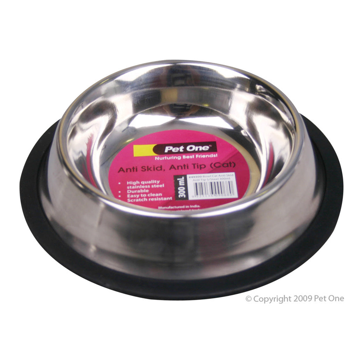 Pet One Anti Skid Anti Tip Stainless Steel Bowl