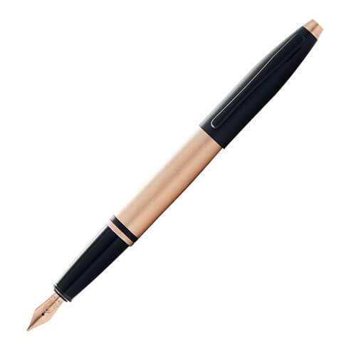 Cross Calais Brushed Rose Gold and Black Fountain Pen