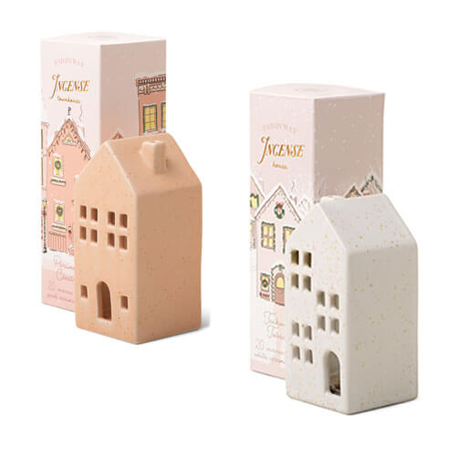 Holiday Ceramic House Incense Cones