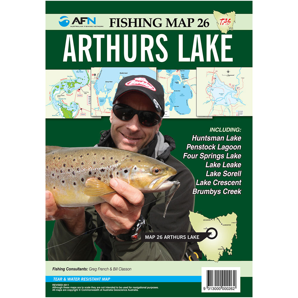 Tasmania Arthurs Lake Map