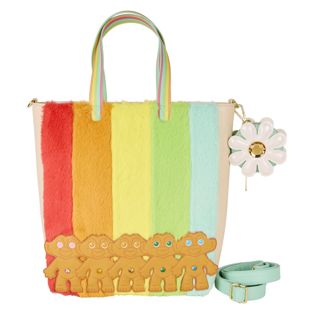 Trolls w/ Faux Fur Tote Bag & Detachable Coin Bag
