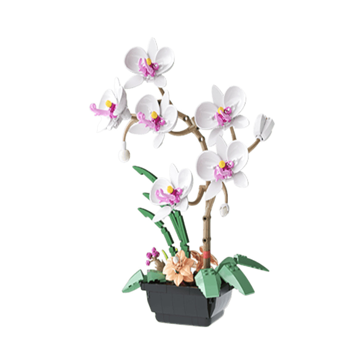 JAKI Quiet White Moth Orchid Plastic Brick Model Kit
