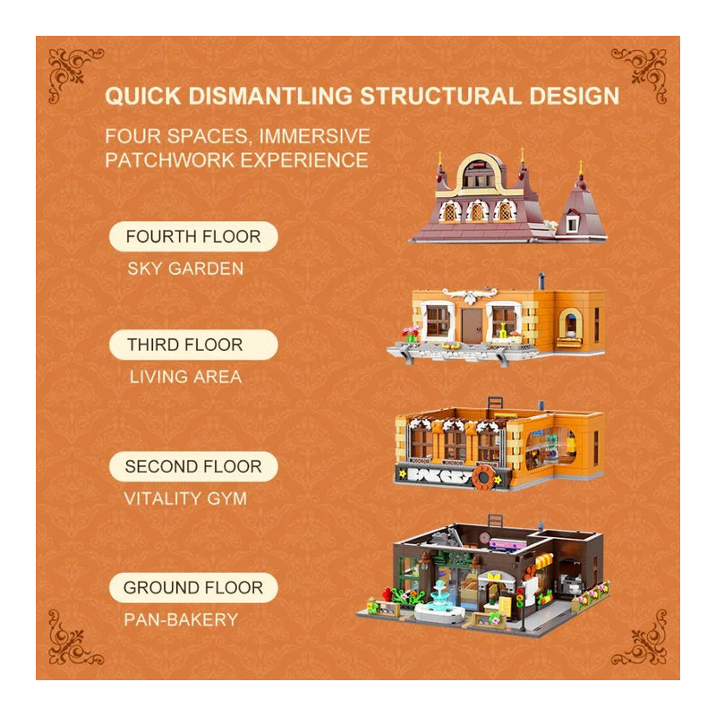 Retro Series Bakery Construction Set (2663 Piece Kit)
