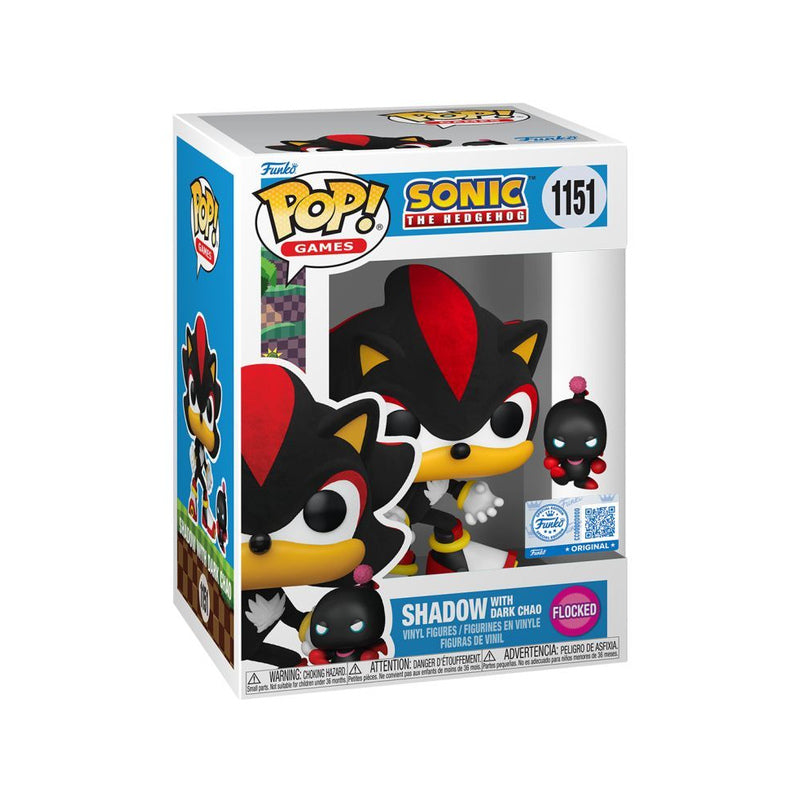 Sonic the Hedgehog Shadow w/ Dark Chao US Exc. Flocked Pop!