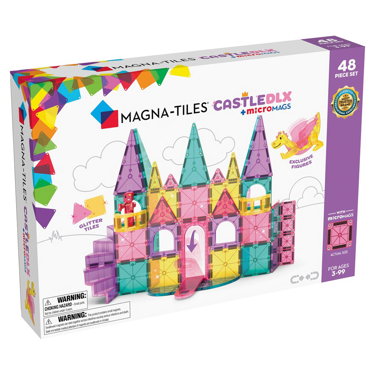 MAGNA-TILES Castle DLX + microMAGS 48-Piece Set