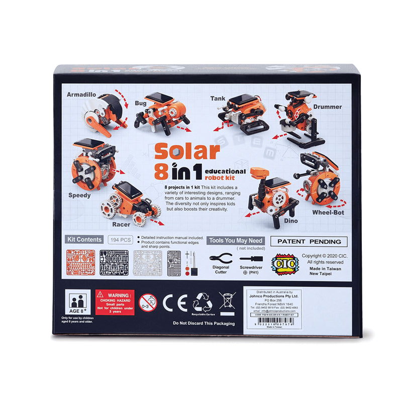 Johnco 8 in 1 Solar Educational Robot Kit