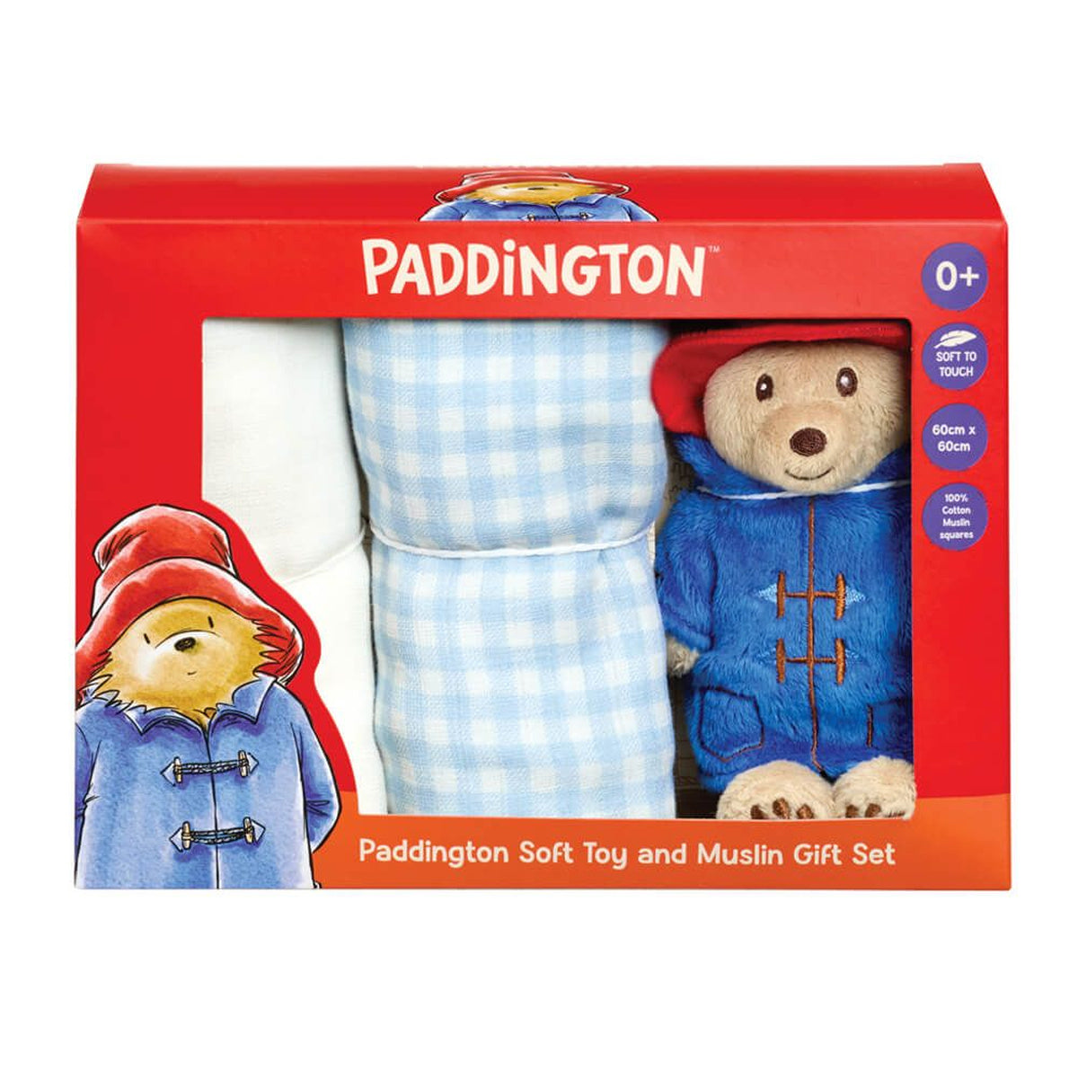 Paddington Soft Toy and Muslin Gift Set