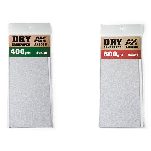 AK Interactive Dry Sandpaper 3pcs