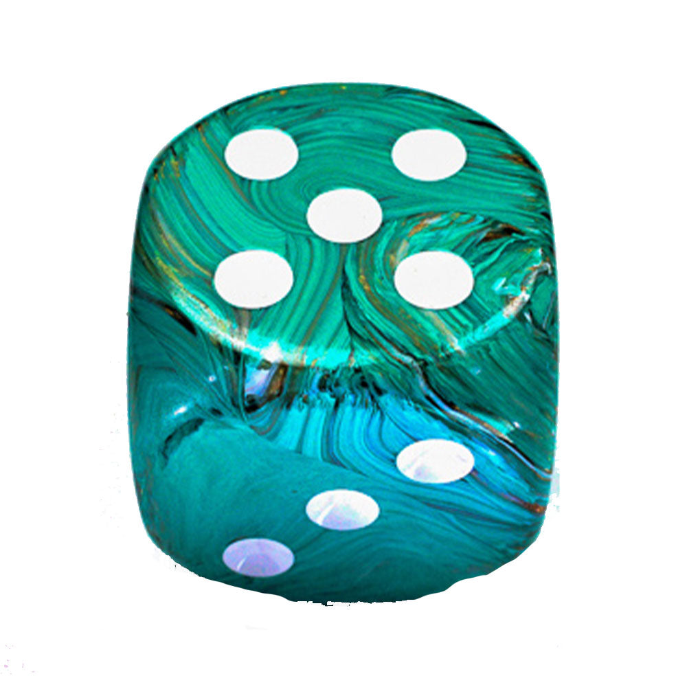 Chessex Marble D6 Dice 50mm (Oxi-Copper/White)