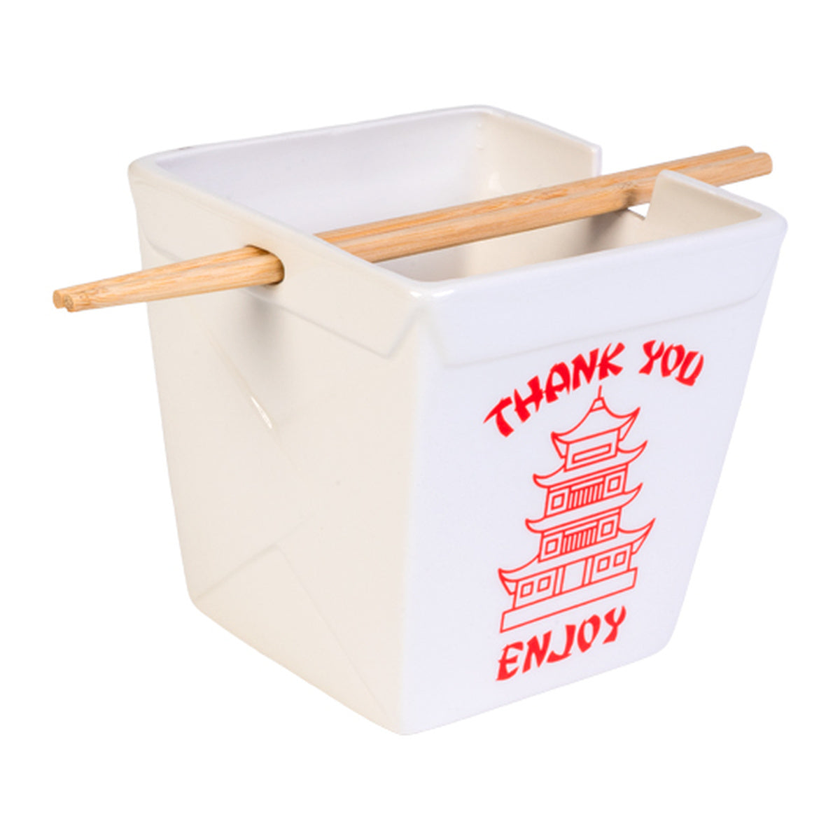 Ceramic Noodle Bowl with Bamboo Chopsticks