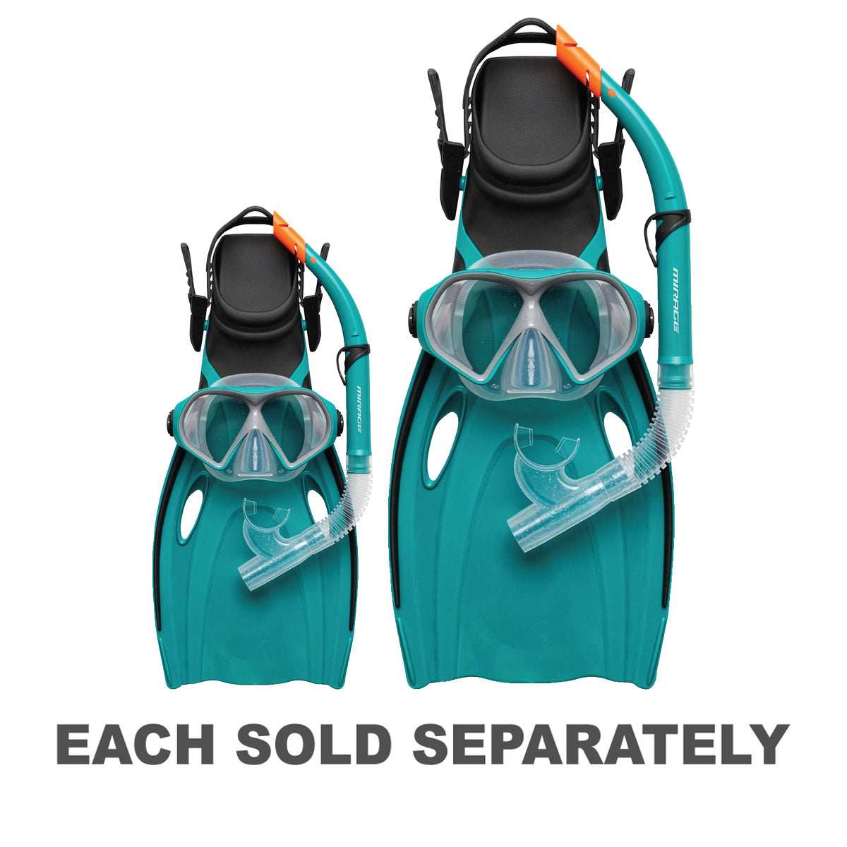 Mission Adult Silitex Mask, Snorkel & Fin Set (Teal)