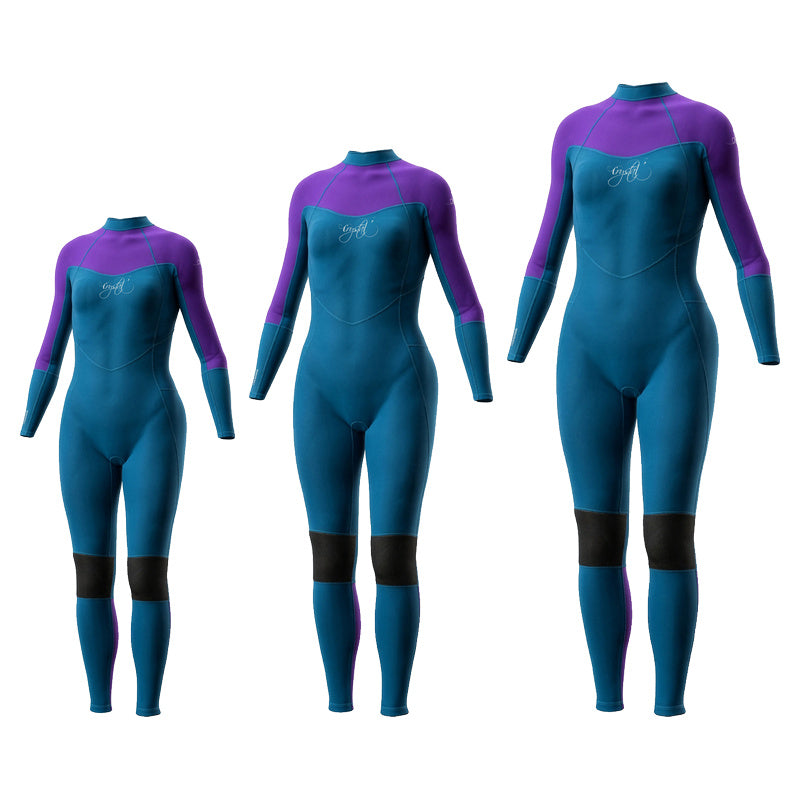 Girls' Superstretch Steamer 3/2mm (Blue/Purple)