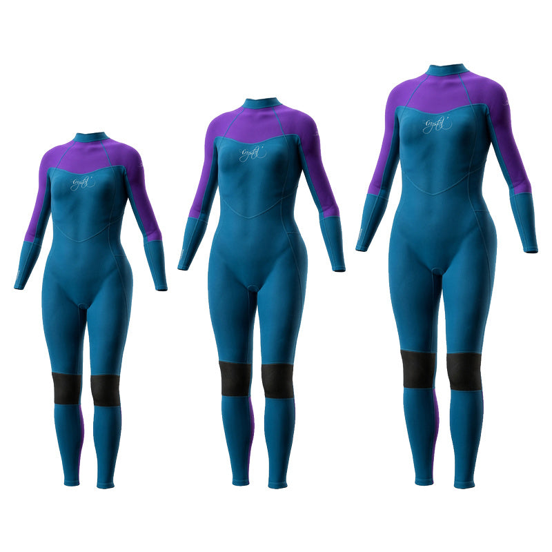 Girls' Superstretch Steamer 3/2mm (Blue/Purple)