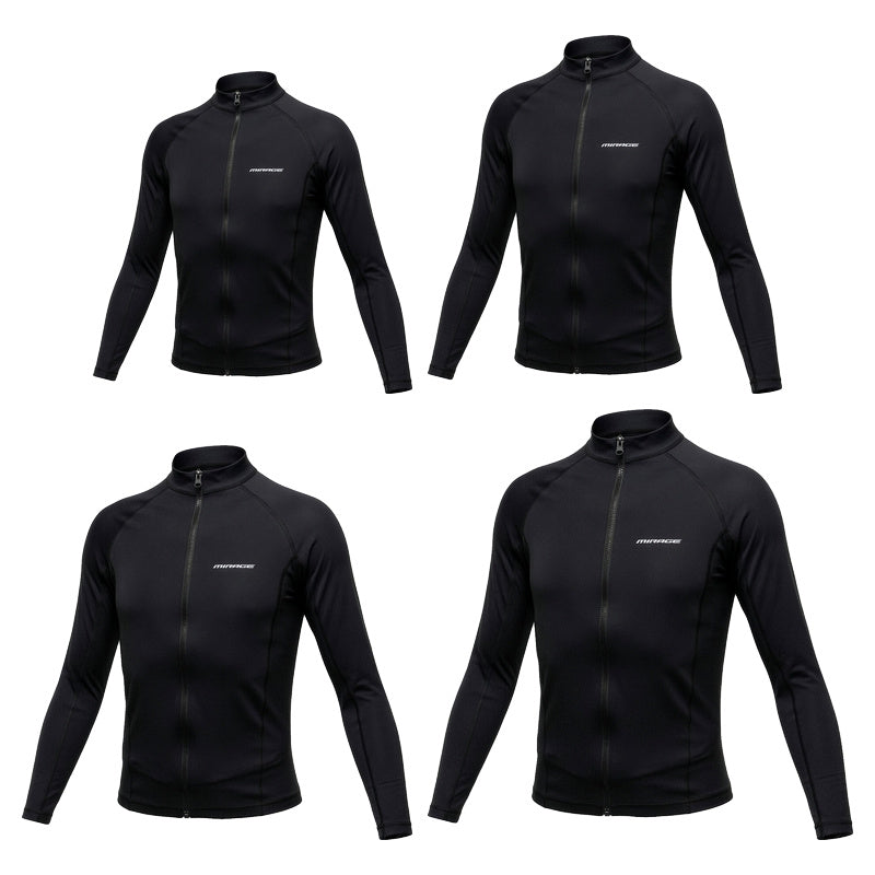 Mirage Junior Lycra Long Sleeve Front-Zip Rash Top (Black)
