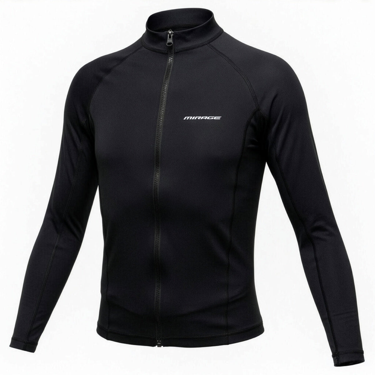 Mirage Junior Lycra Long Sleeve Front-Zip Rash Top (Black)