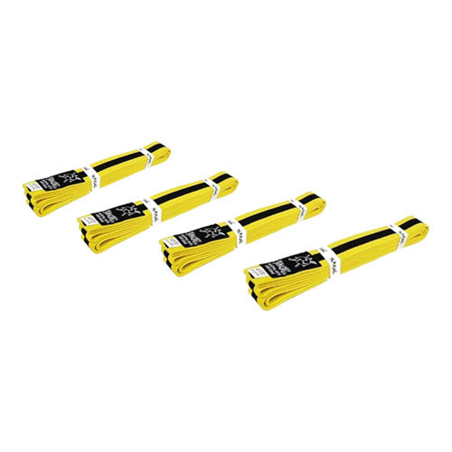 Yamasaki Coloured Martial Arts Belts w/ Black Stripe (Yellow)