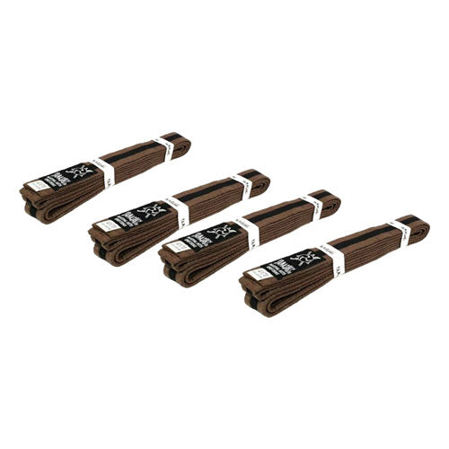 Yamasaki Coloured Martial Arts Belts with Black Stripe (Brown)