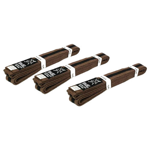 Yamasaki Coloured Martial Arts Belts with Black Stripe (Brown)