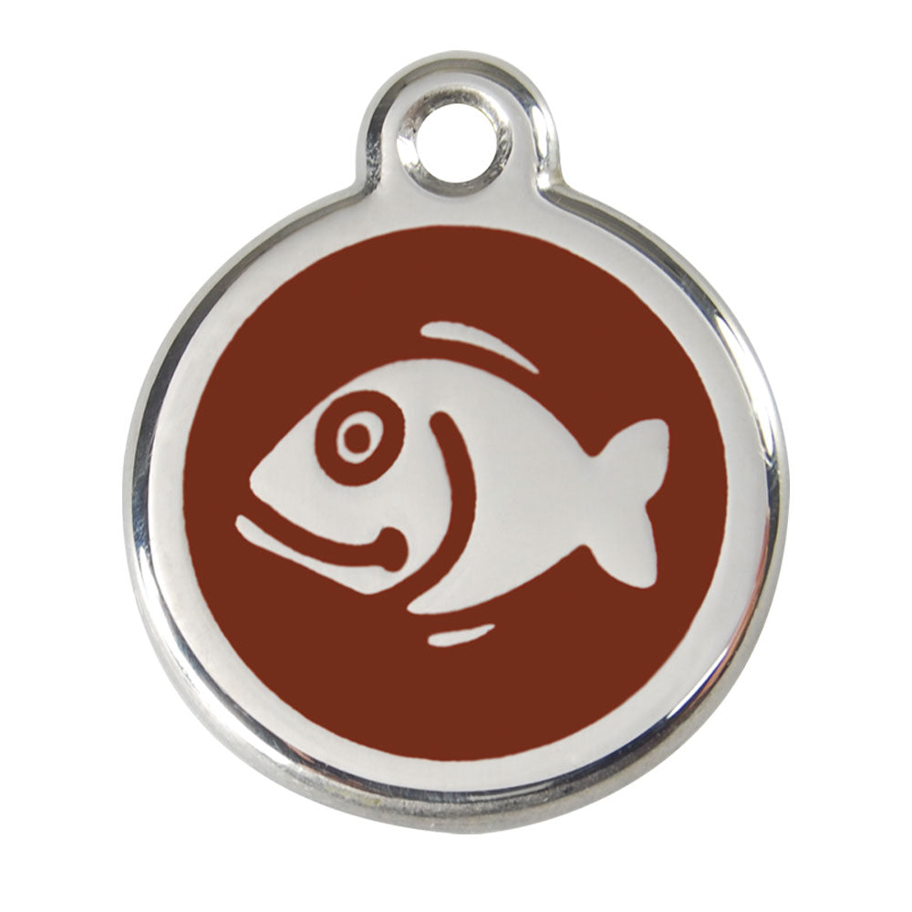 Stainless Steel Enamel Fish Cat Tags (Small)