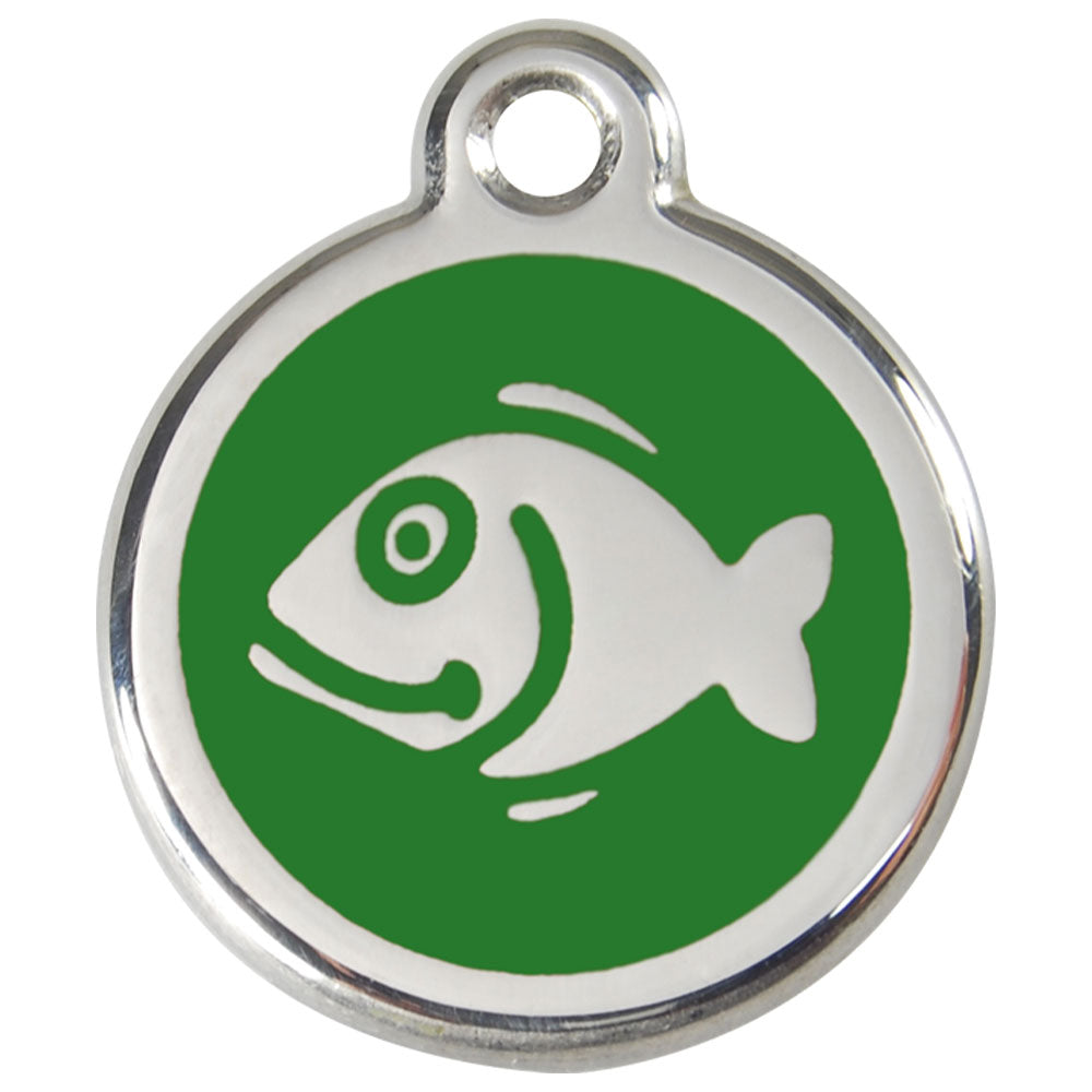 Stainless Steel Enamel Fish Cat Tags (Small)