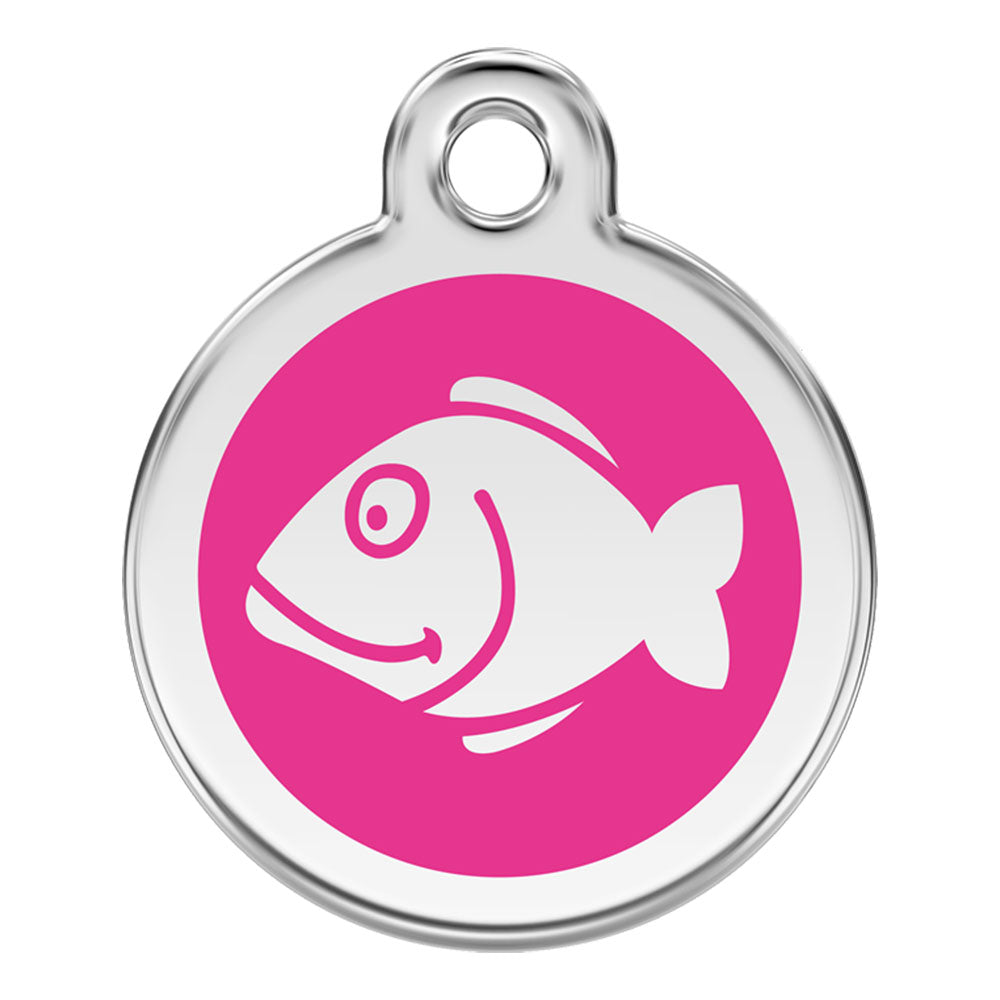 Stainless Steel Enamel Fish Cat Tags (Small)