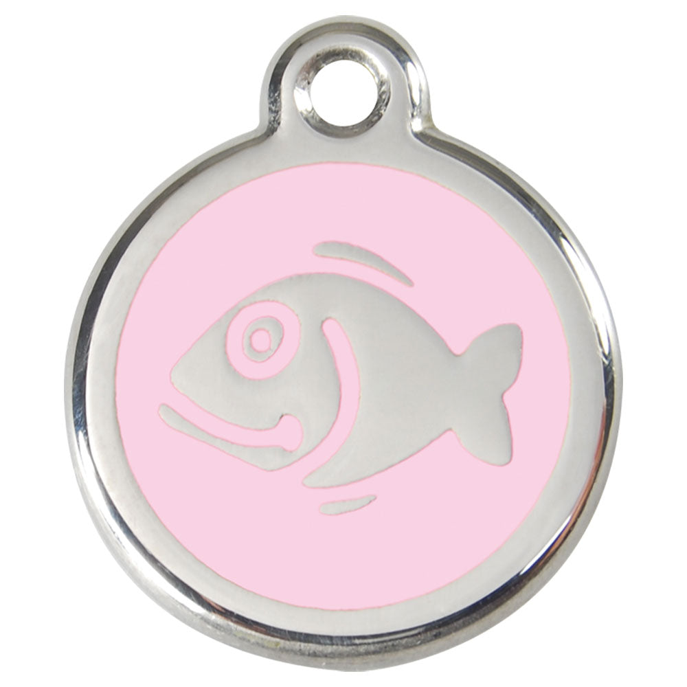 Stainless Steel Enamel Fish Cat Tags (Small)