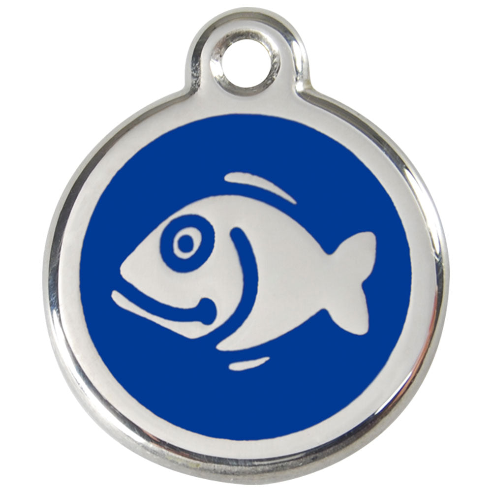 Stainless Steel Enamel Fish Cat Tags (Small)