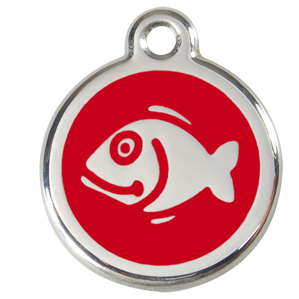 Stainless Steel Enamel Fish Cat Tags (Small)