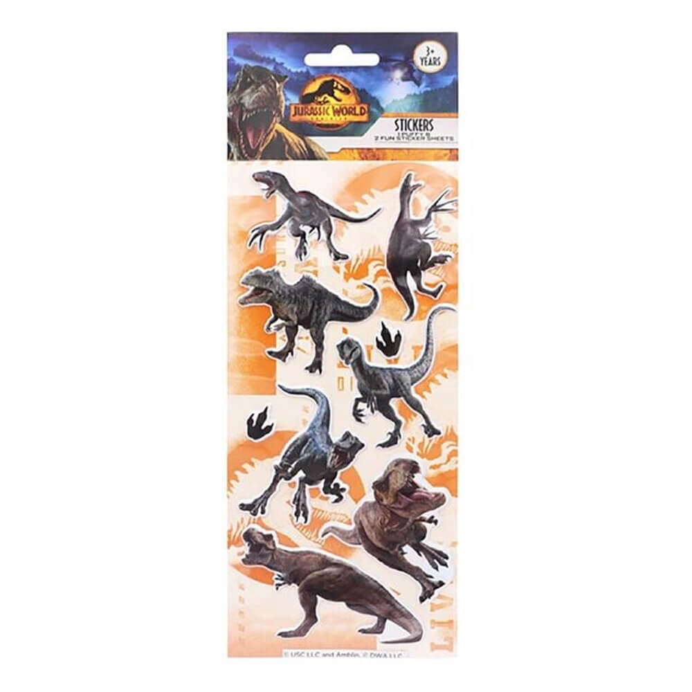 Jurassic World Sticker Sheets 3pcs