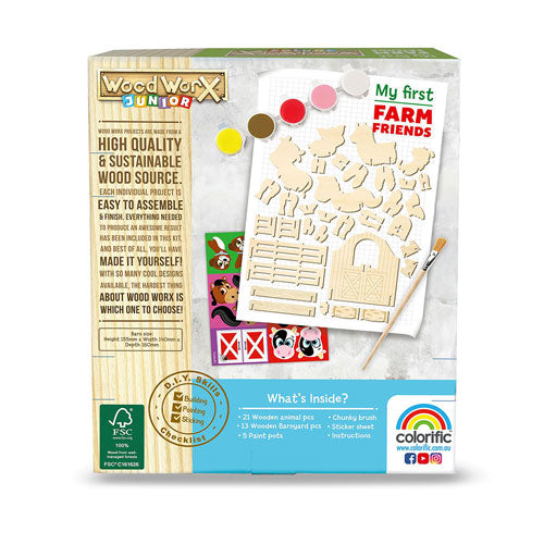 Wood Worx Junior Farm Friends Paint Kit