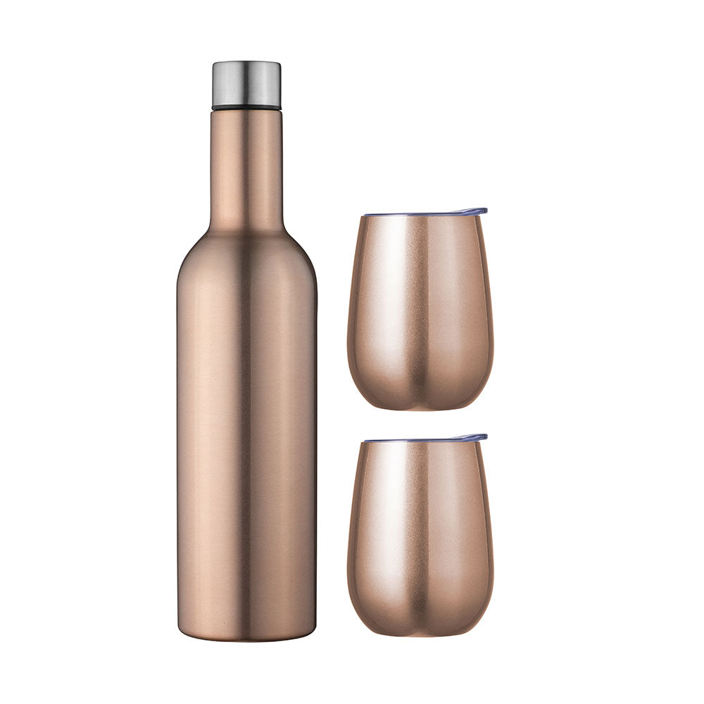 Avanti Double Wall Insulated Wine Traveller Set (Rose Gold)