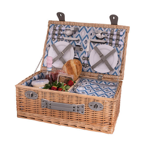 Avanti Ikat Pattern Lining Picnic Basket