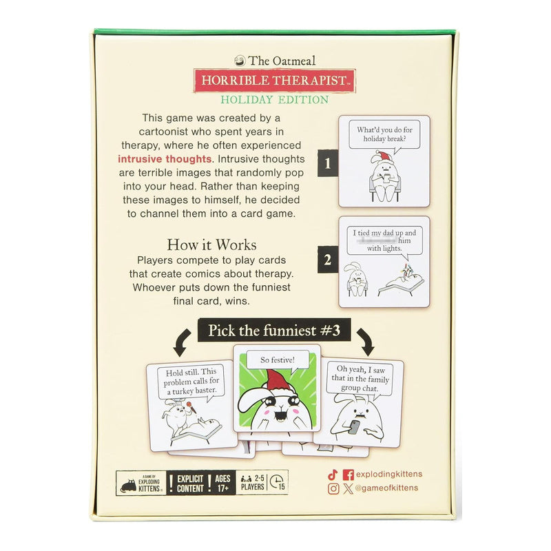 Horrible Therapist Holiday Edition Party Card Game