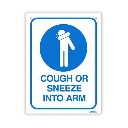 Durus Cough or Sneeze into Arm Wall Sign