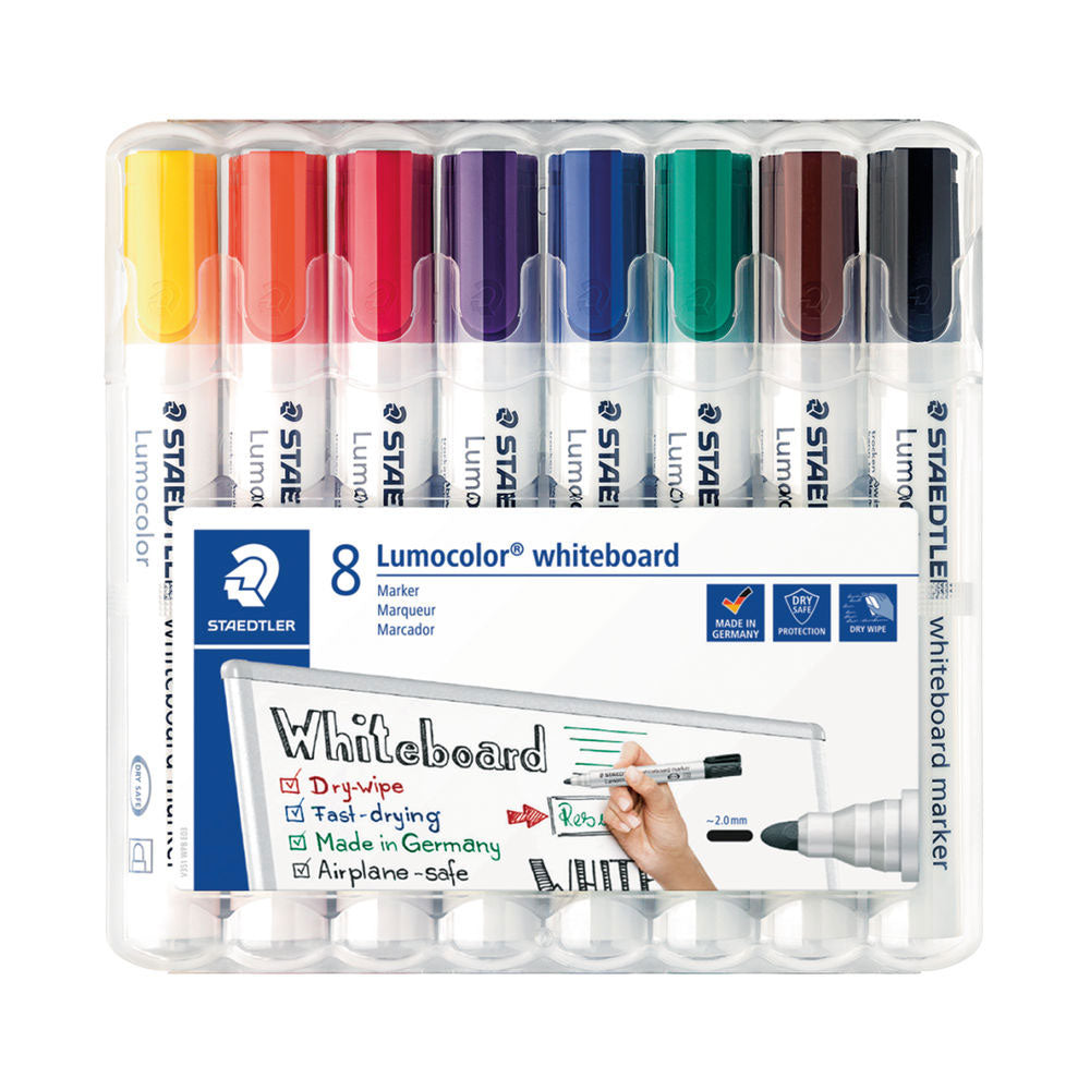 Staedtler Lumocolor Whiteboard Marker with Bullet Tip 8pcs