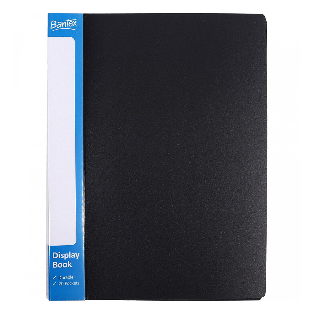 Bantex A4 Insert Display Book Fixed 20 Pockets (Black)