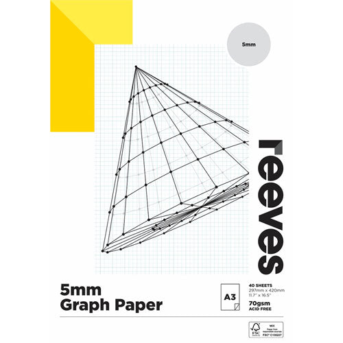 Reeves 70gsm 5mm Graph Paper Pad (40 Sheets)