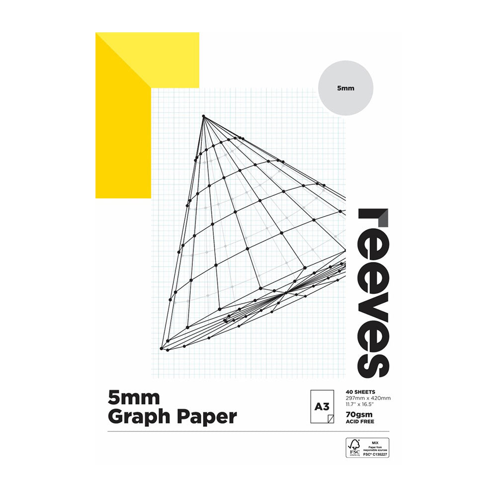 Reeves 70gsm 5mm Graph Paper Pad (40 Sheets)