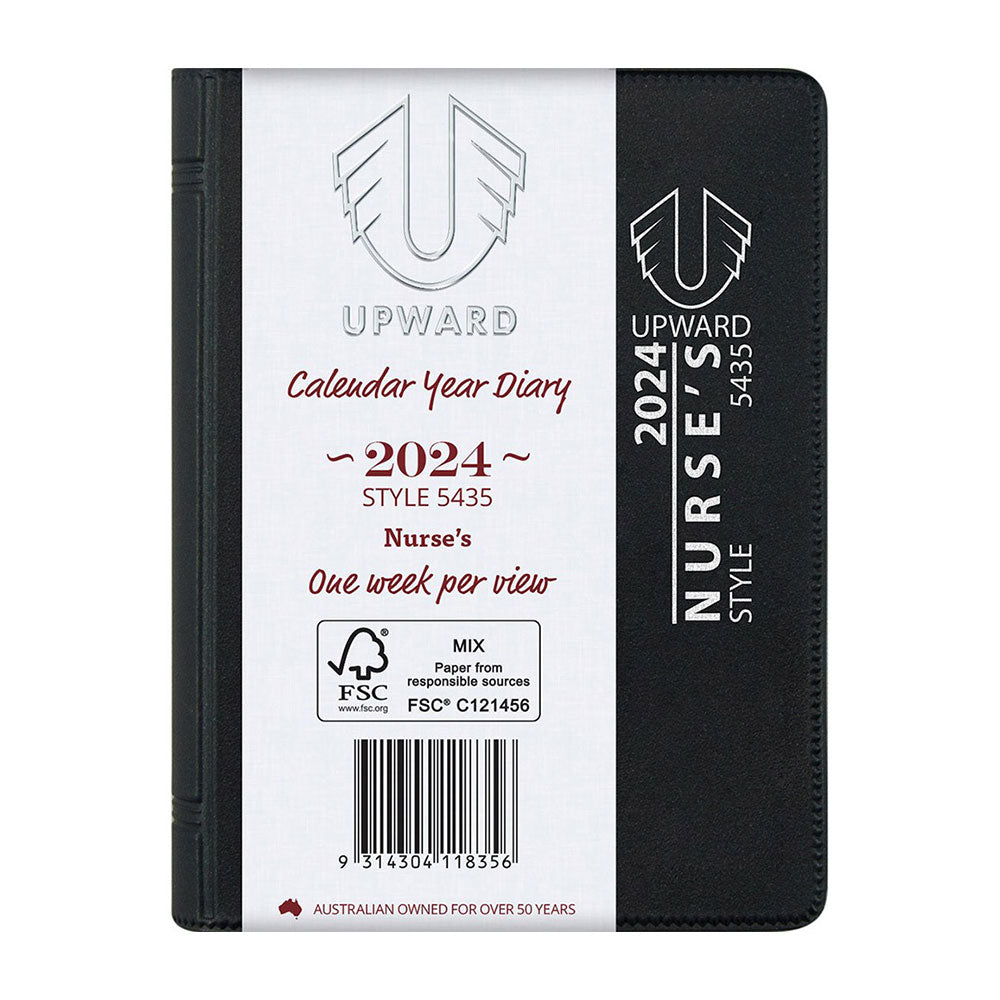 Upward Nurse's A7 WTV 2024 Diary (Black)