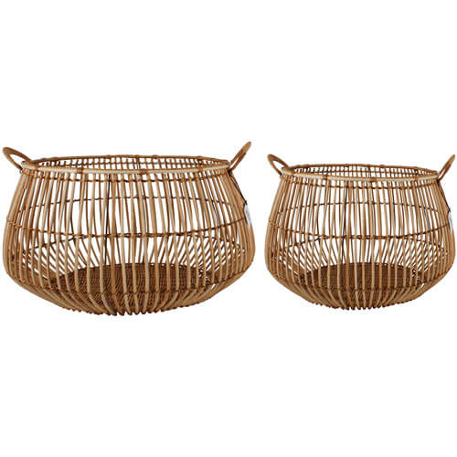 Aesha Set of 2 Rattan Baskets Large